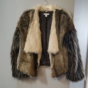 Boston proper faux fur jacket
